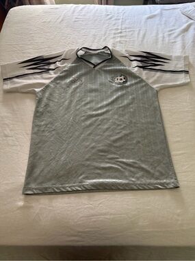 Score Gray & White Soccer Jersey with Black Accents